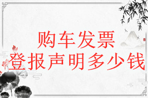 購(gòu)車(chē)發(fā)票登報(bào)掛失多少錢(qián)